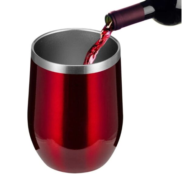 Stainless Steel Stemless Wine Cup with Lid
